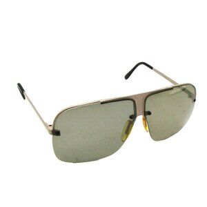 Vintage Sunglasses Rimless Navigator Aviator Smoke Gray Lens Gold Tone Unisex